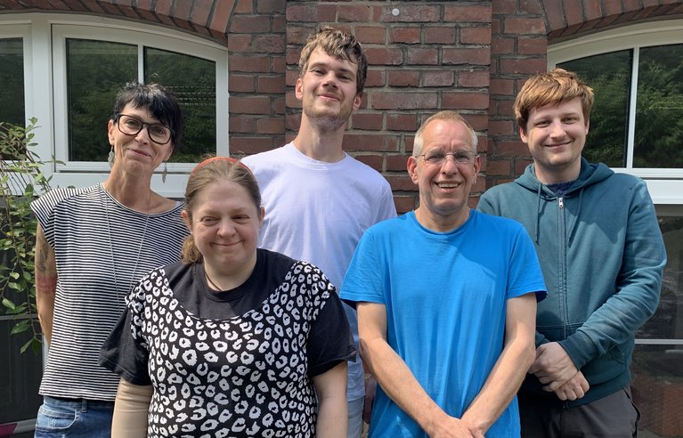 Susanne Balke-Rupenus (links) mit der Gruppe: Marina Hoff, Simon Lepping, Marco Padberg und Pascal Herrmann.