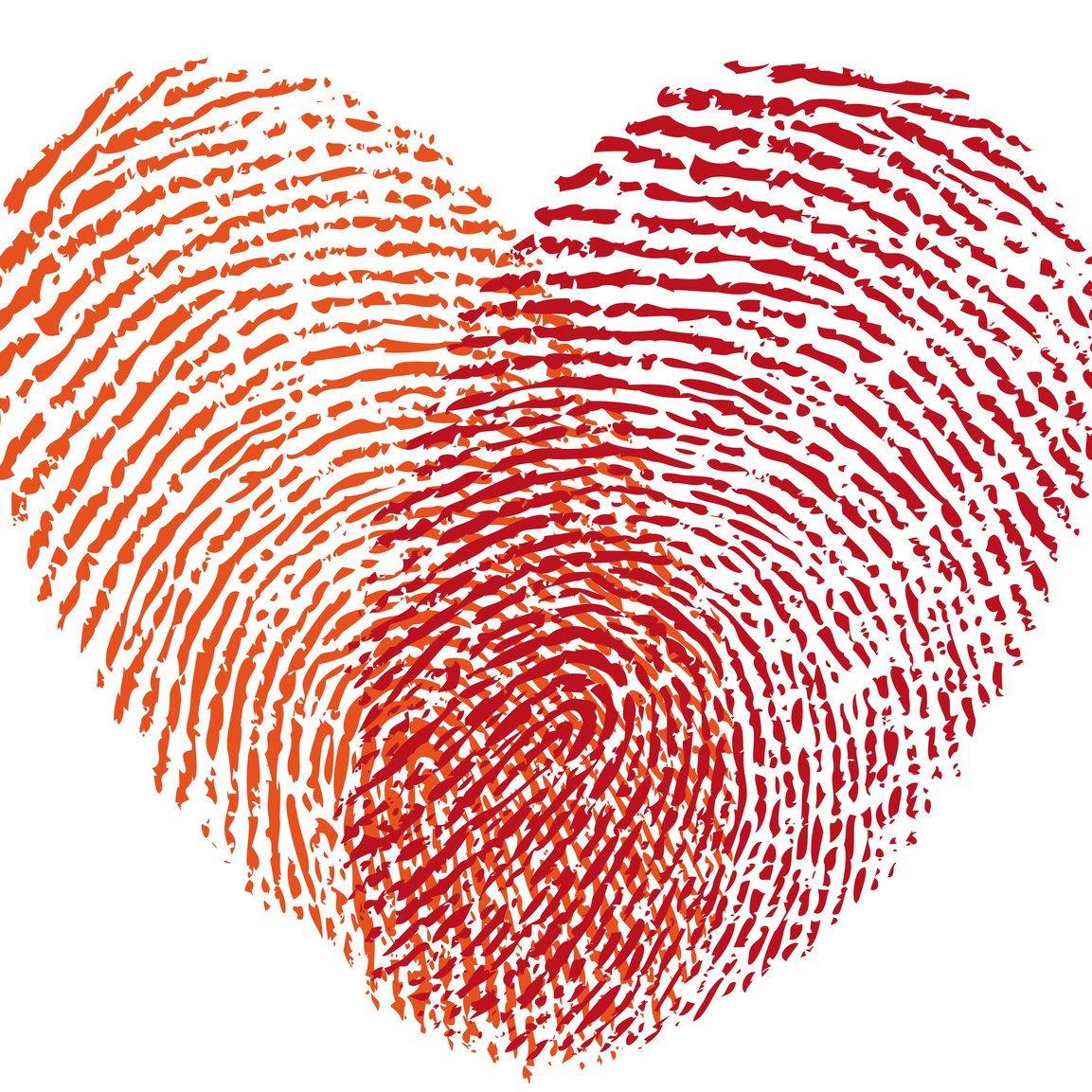 Herz aus zwei Fingerabdrücken