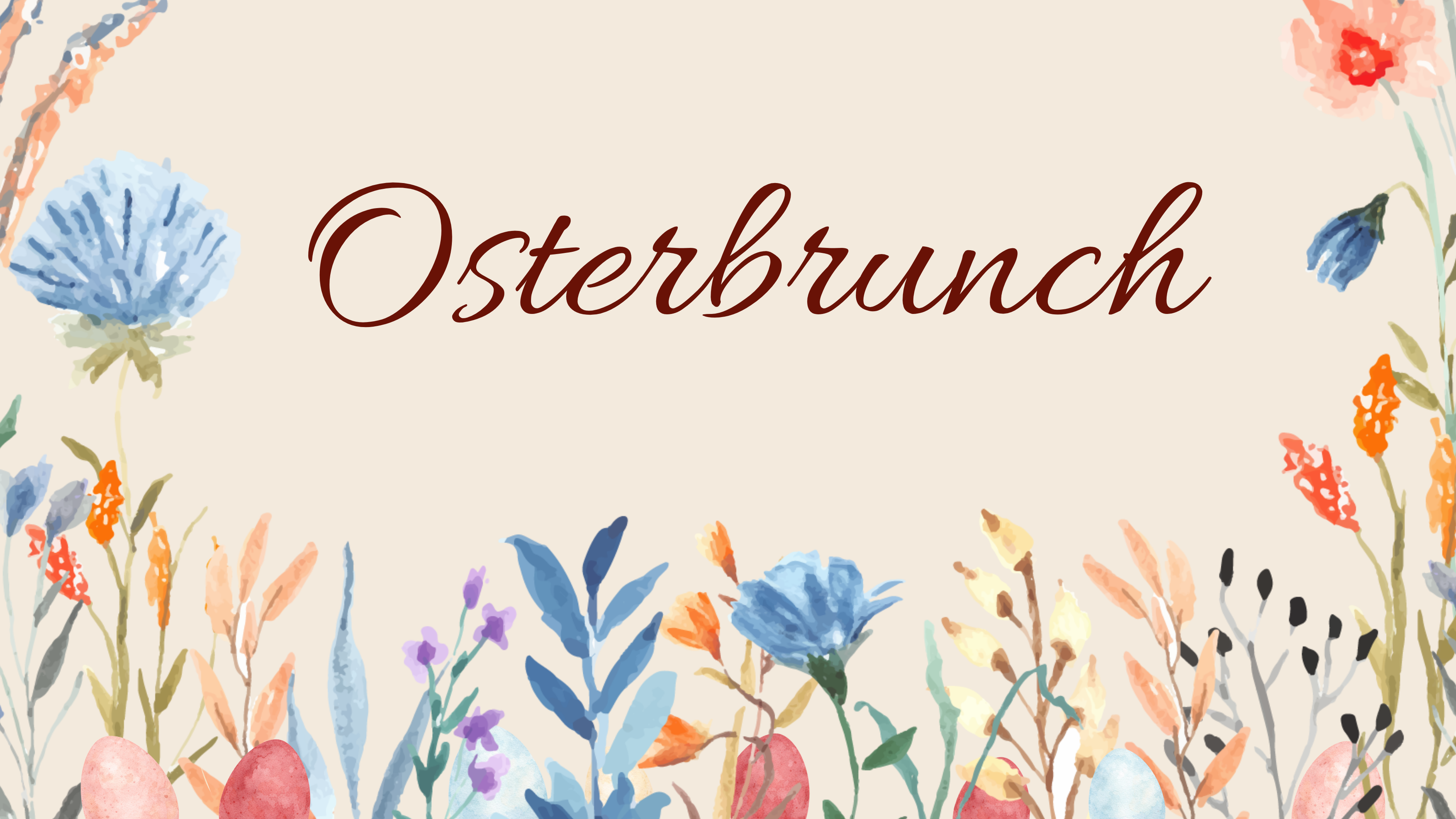 Blumenmotiv mit Schriftzug Osterbrunch