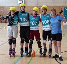 Das Rollerskate-Team aus der Förderschule gewann mehrere Medaillen.
