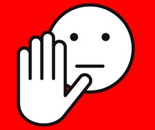 Das Symbol zeigt: Stopp, das will ich nicht. Grafik: METACOM Symbole © Annette Kitzinger