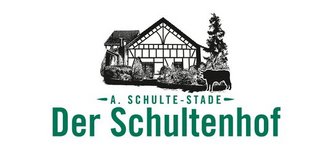 Illustration eines Fachwerkhauses mit Schriftzug "Der Schultenhof".